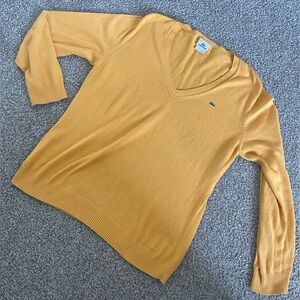 vintage Lacoste yellow v neck sweater size 44 rn 87651 ca 16998